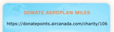 Donate with Aeroplan Miles